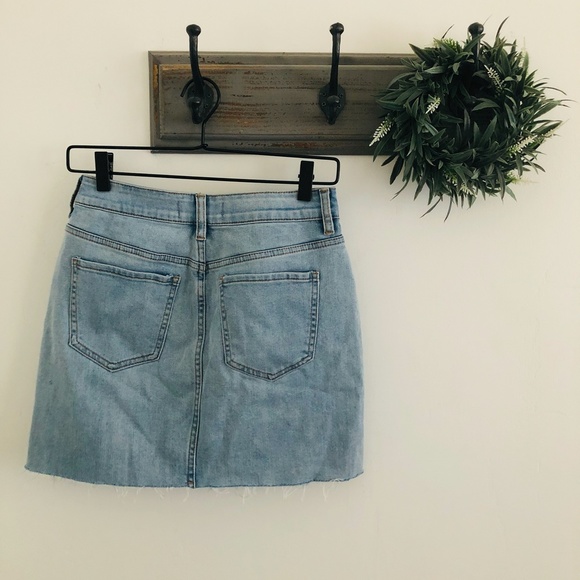 Pacsun Light Button Fly Cut Off Jean Skirt 26 - Picture 3 of 5